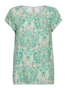 Sc-Laya Tops Blouses Short-sleeved Green Soyaconcept