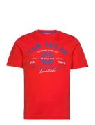 T-Shirt With Logo Print Tops T-shirts Short-sleeved Red Tom Tailor