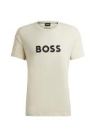 T-Shirt Rn Tops T-shirts Short-sleeved Beige BOSS