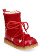 Boots - Flat - With Lace And Zip Nauhalliset Talvikengät Red ANGULUS