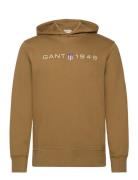 Printed Graphic Hoodie Tops Sweat-shirts & Hoodies Hoodies Beige GANT