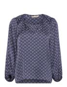 Rachael Blouse Tops Blouses Long-sleeved Blue ODD MOLLY