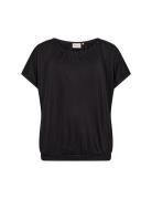 Wa-Stella Tops Blouses Short-sleeved Black Wasabiconcept