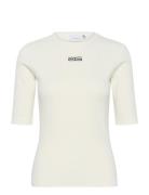 Drewgz Half Sleeve Logo Top Tops T-shirts & Tops Short-sleeved White G...