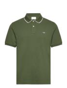 Framed Tipping Ss Polo Tops Polos Short-sleeved Khaki Green GANT