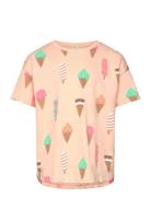 Top Ss Icecream Tops T-shirts Short-sleeved Orange Lindex