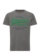 Vl Premium Goods Graphic Tee Tops T-shirts Short-sleeved Grey Superdry