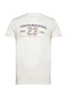 Kooper Reg Sj Vin M Tee Tops T-shirts Short-sleeved Cream VINSON