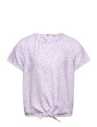 Koglino S/S Knot Top Ptm Tops T-shirts Short-sleeved Purple Kids Only