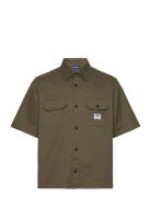 Ekyno Tops Shirts Short-sleeved Khaki Green HUGO BLUE