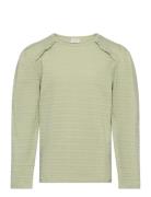 T-Shirt Ls Jaquard Tops T-shirts Long-sleeved T-shirts Green Minymo