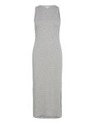 Objjamie S/L Long Dress Noos Polvipituinen Mekko Grey Object