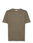 Shield Ss T-Shirt Tops T-shirts Short-sleeved Khaki Green GANT
