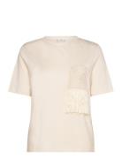 Crochet Detail T-Shirt Tops T-shirts & Tops Short-sleeved Cream Mango