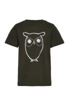 Big Owl T-Shirt - Gots/Vegan Tops T-shirts Short-sleeved Black Knowled...