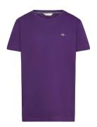 Shield Ss T-Shirt Tops T-shirts Short-sleeved Purple GANT