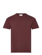 Stretch Cotton Tee Designers T-shirts Short-sleeved Burgundy Filippa K