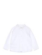 Oxford Cotton Shirt Tops Shirts Long-sleeved Shirts White Mango