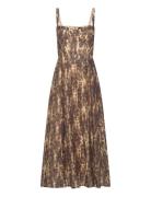 Lilah Corset Midi Dress Polvipituinen Mekko Brown Bardot