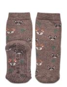 Forest Sock Anti-Slip Let's Go Jarrusukat Brown Melton