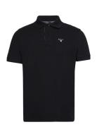 Barbour Tartan Pique Polo Tops Polos Short-sleeved Black Barbour