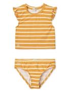 Judie Stripe Bikini Set Bikinit Orange Liewood