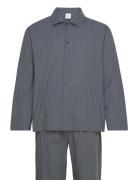 L/S Button Down Pant Set Pyjama Grey Calvin Klein