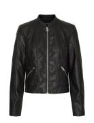 Vmkhloefavo 22 Short Coated Jacket Noos Nahkatakki Black Vero Moda