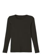 Nkfkab Ls Slim Top Tops T-shirts Long-sleeved T-shirts Black Name It