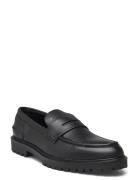 Thatcher Grain Penny Loafer Loaferit Matalat Kengät Black Les Deux