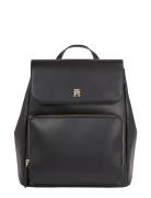 Th Soft Utility Backpack Pu Reppu Laukku Black Tommy Hilfiger