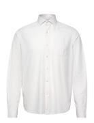 Reg Fit Wide Spread C Gd Twill Tops Shirts Casual White Oscar Jacobson