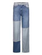 Wideleg Patchwork Jeans Bottoms Jeans Wide Blue Mango