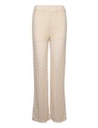 Straight Crochet Trousers Bottoms Trousers Flared Beige Mango