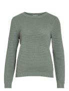 Vidalo O-Neck L/S Knit Top- Noos Tops Knitwear Jumpers Green Vila