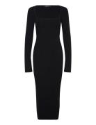 Knitted Midi Dress Polvipituinen Mekko Black Gina Tricot