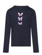 Printed Longsleeve Tops T-shirts Long-sleeved T-shirts Navy Tom Tailor