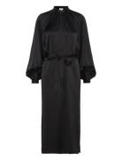 Belted Long Sleeve Dress Maksimekko Juhlamekko Black Filippa K