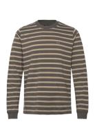 Cotton Jersey Stripe Frode Tee Ls Tops T-shirts Long-sleeved Brown Mad...