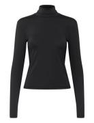 Sanyagz Ls High Neck Tops T-shirts & Tops Long-sleeved Black Gestuz