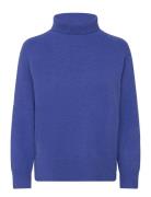 Sweater With High Neck - Comfy Knit Tops Knitwear Turtleneck Blue Cost...