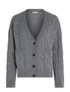 Soft Wool Cable Cardigan Tops Knitwear Cardigans Grey Tommy Hilfiger