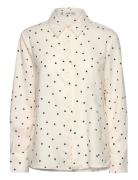 Printed Flowy Shirt Tops Shirts Long-sleeved White Mango