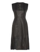 Softbbagathea Leather Dress Polvipituinen Mekko Black Bruuns Bazaar