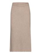 Vicomfy A-Line Knit Skirt- Noos Polvipituinen Hame Beige Vila