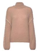 Vichoca New L/S Knit Pullover Tops Knitwear Turtleneck Beige Vila