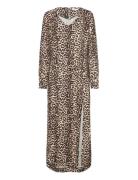 Dress In Leo Print Polvipituinen Mekko Brown Coster Copenhagen