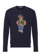 Polo Bear Wool-Cashmere Sweater Tops Knitwear Round Necks Navy Polo Ra...