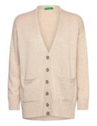 L/S Cardigan Tops Knitwear Cardigans Beige United Colors Of Benetton