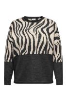 Carjade Zebra L/S O-Neck Knt Noos Tops Knitwear Jumpers Black ONLY Car...